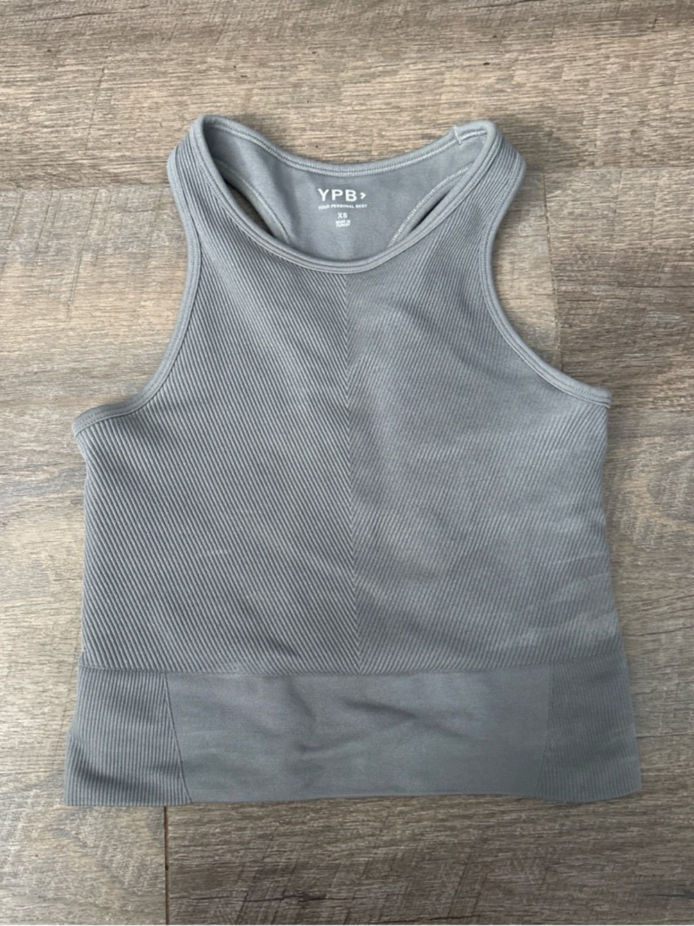 YPB Gray Ribbed Tank Top - Women's Athletic Crop